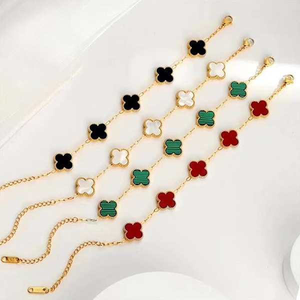 1 Set enkel ljus lyx fyrklöver hänge halsband Brac A1