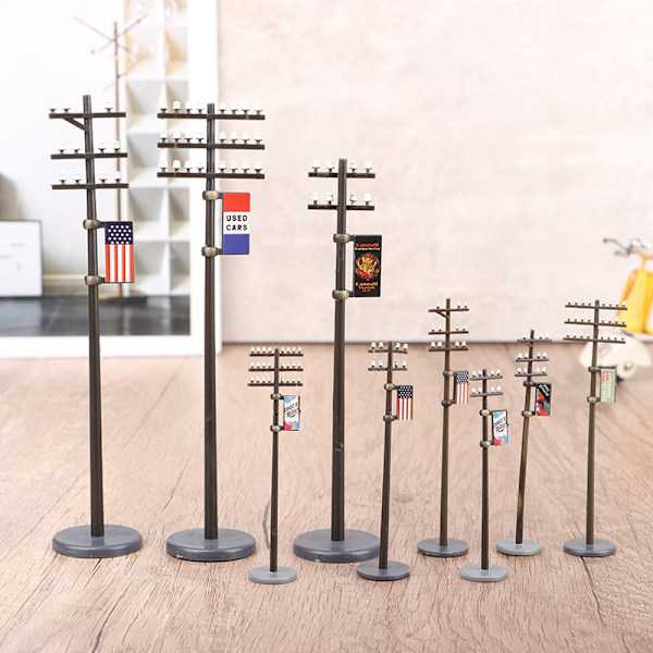 1:42/1:87/1:100 Electric Line Pole Model for Train Microlandsca A1