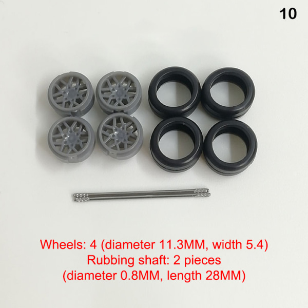 4st/ set 1:64 Skala hjul för Hotwheels Gummi däck modellbil 10(Gray 28mm)