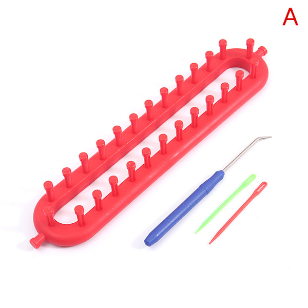 1 set rektangel rund stickning vävstol Vävning halsduk Tröja mössa S C-47cm