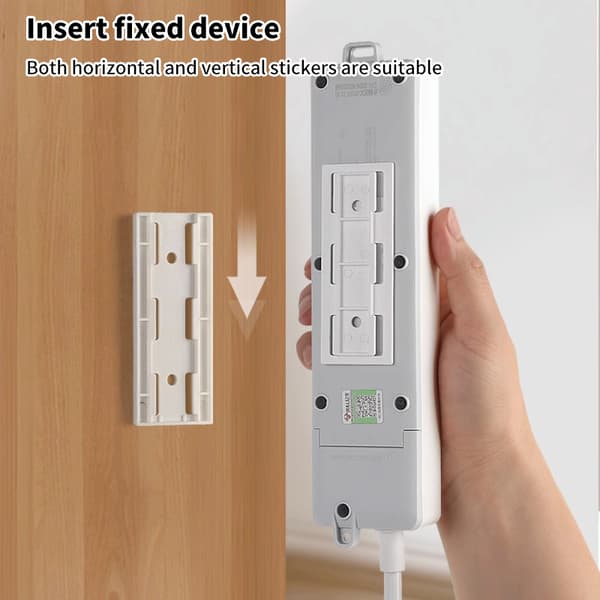 Väggmonterad Plug Fixer Sticker Stansfri Home Self-Adhesive S Orange