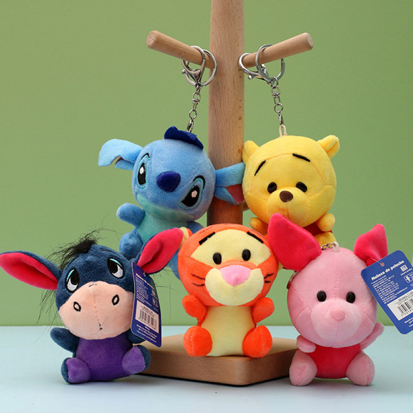 1st Kawaii plyschleksaker Puh Bear Tigger Piglet Eeyore Plyschnyckel A2