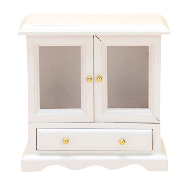 1st Mini Dollhouse Display Skåp Dockskåp Möbler White