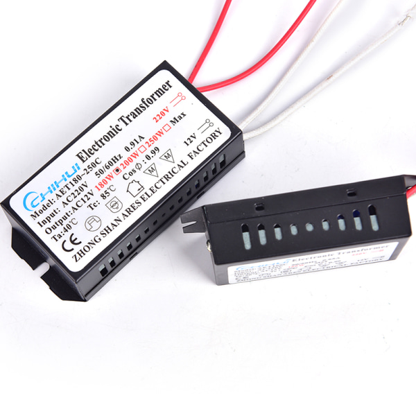 Elektronisk transformator 160W/180W/200W/250W AC 220V till 12V halog 160W