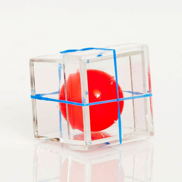 1 st Clear Ball Through Box Rolig magic trollkarl Trick Conjuri