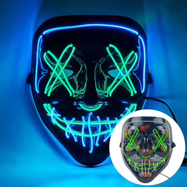 Halloween Masquerade Party Neon Led Purge Mask Masker Light Grow A1