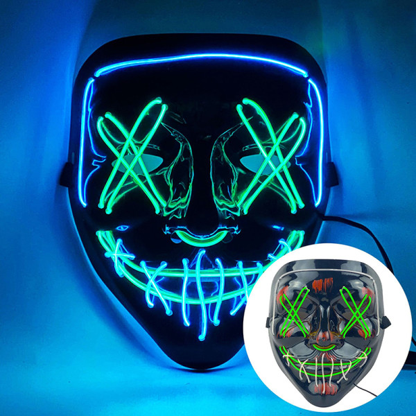 Halloween Masquerade Party Neon Led Purge Mask Masker Light Grow A11