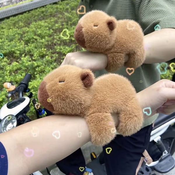 Härlig Capybara Animal Slap Snap Wrap Armband Armband Animal B