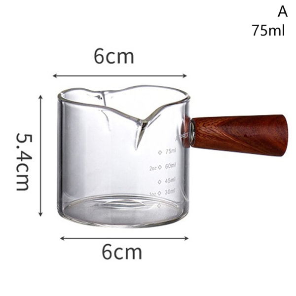 70/75 ml Borosilikatglas mätkopp med dubbel pip och A