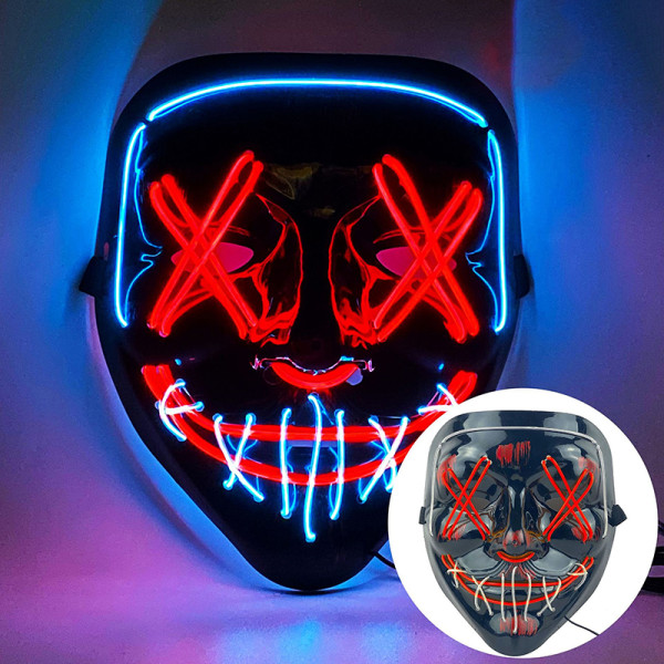 Halloween Masquerade Party Neon Led Purge Mask Masker Light Grow A18
