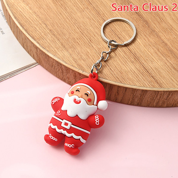 e Silikon jul nyckelring Jultomten snögubbe Älghängen Santa Claus 2