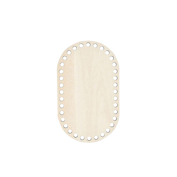 3 st/ set Naturlig träkorg Botten Oval Blank massiv virkning