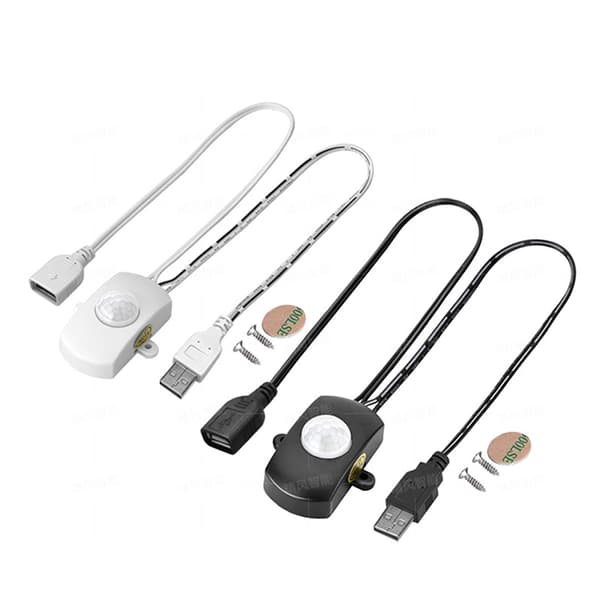 USB PIR Rörelsesensor Switch Body Infraröd ligent avkänning White