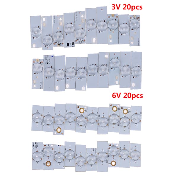 20st 3V 6V SMD lamppärlor med optisk linsfliter för 32-65 i 3V