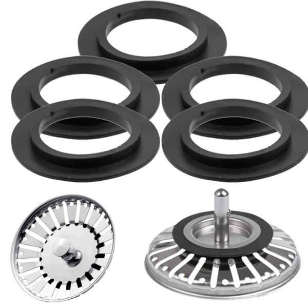 5 st gummitätningsbricka packning för Franke Basket Sil Plug 1(Convex pad)