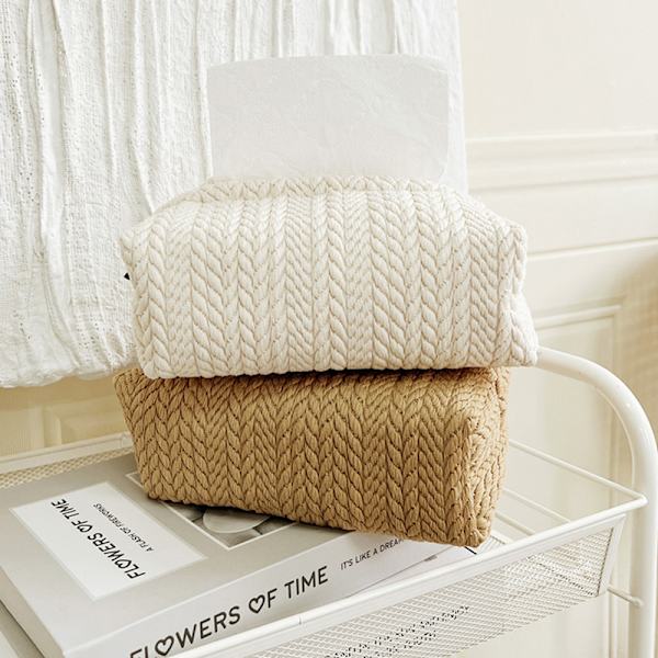 Nordic Ins Wheat Ear Texture Tissue Box Papper Storage Bag Tyg A