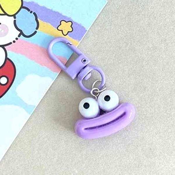 Färgglad korvmunnyckelring Funny Doll Pendant nyckelring Ph Purple