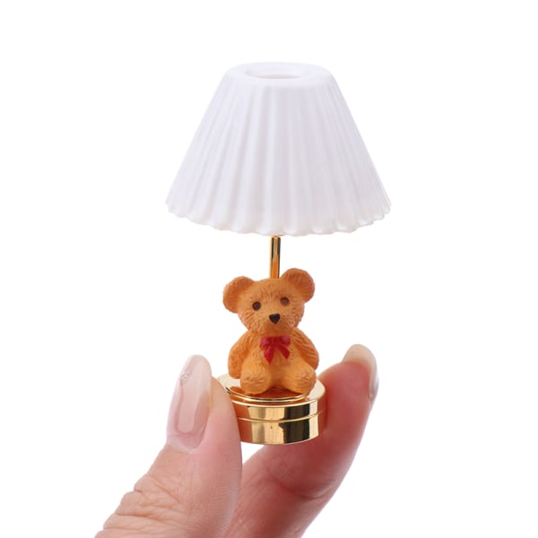 1:12 Dockhus Miniatyr LED Light e Bear Bordslampa Home Light
