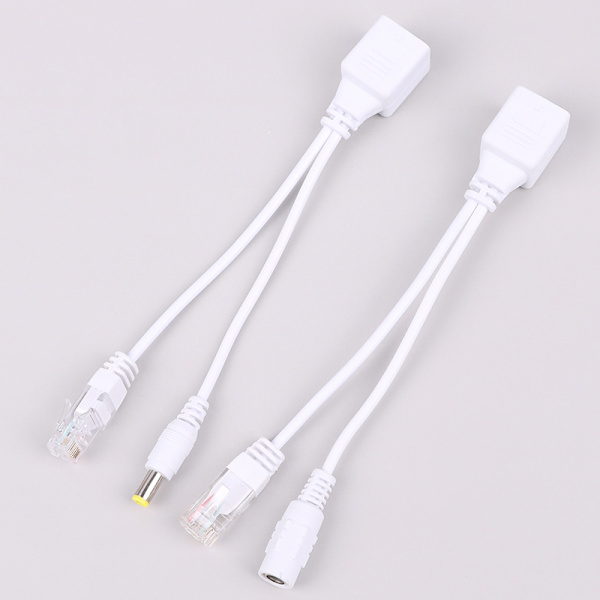 1Par POE-kabel Passiv Power Over Ethernet-adapterkabel POE S White