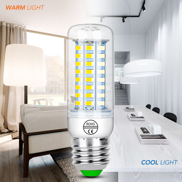 E27/E14 LED Majsljus 220V Smart IC-lampor Kallvit majslampa E27&24W