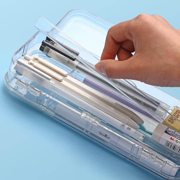 Kawaii Transparent Case Dubbellager Multifunktion Barn B