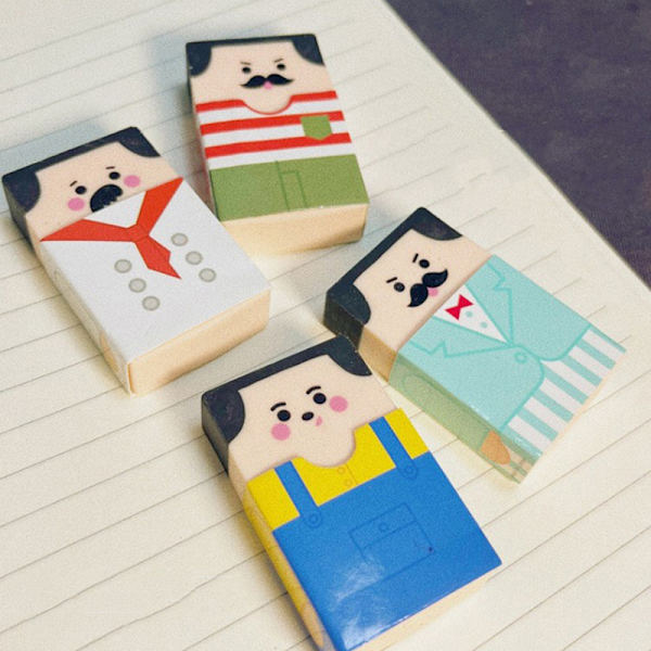 1st Creative Baldness Old Man Eraser Pencil Eraser Student Stat
