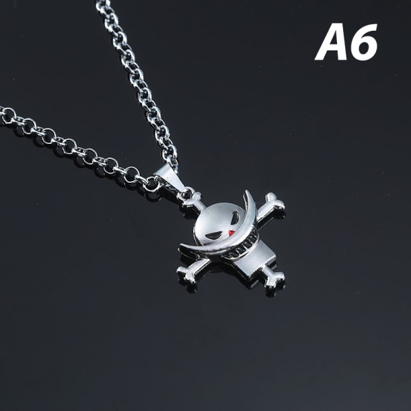 Tecknad Anime One Piece Halsband Luffy Ace Pirate Skull Metal P A1