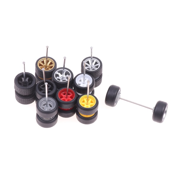 4st/ set 1:64 Skala hjul för Hotwheels Gummi däck modellbil 8(Black 28mm)