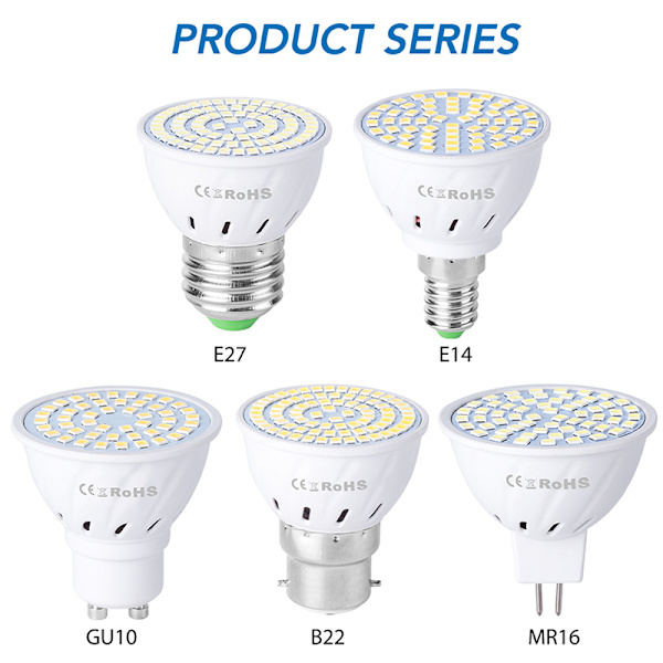 110V 220V LED-odlingslampa E14 MR16 GU10 E27 Full Spectrum Gro E27 Warm White