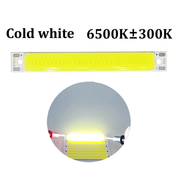 Hot rea 3V 3,7V DC 60mm 8mm LED COB Strip 3W Varm Kall Vit B cold white