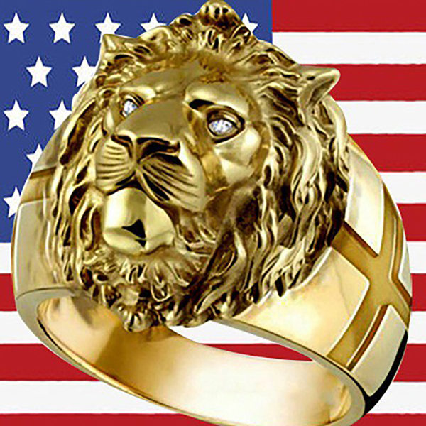 Lion Head Ring Djurmönster Legering Ring män och kvinnor presenter 8