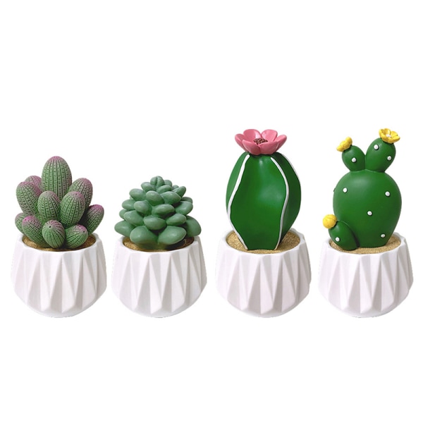 1Set Dollhouse Miniature Cactus Succulent Potted Home Car Desk J