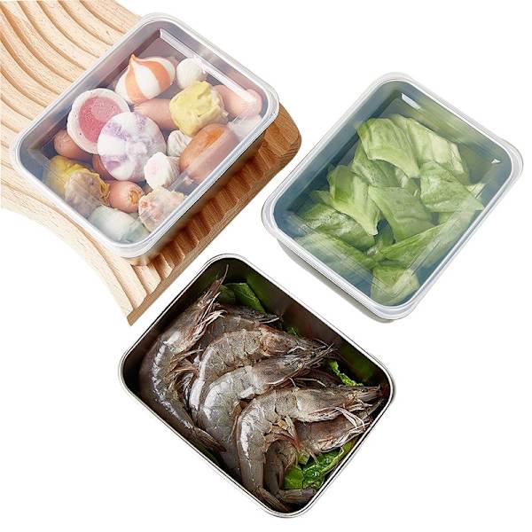 Rostfritt stål Fresh Keeping Box Förvaringslåda Köksförvaring A2