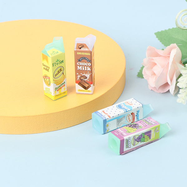4 st/ set Dockhus Mini Stereoskopisk Boxed Fruktmjölk Miniatu