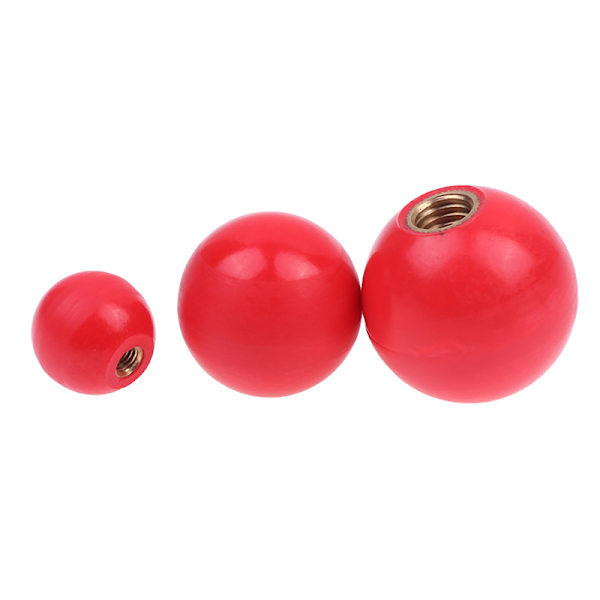 Röd plast M4/M5/M6/M8/M10/M12 gängad kulformad huvudklämma M10x35
