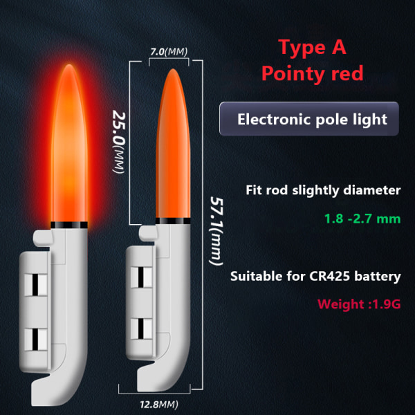 1PC Sharp End Fishing Electronic Rod Light Luminous Stick Flash A1