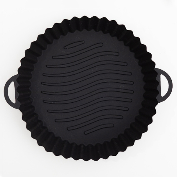 Silikon Air Fryer Pot Basket Liners Non-Stick Säker Ugnsbakning Black