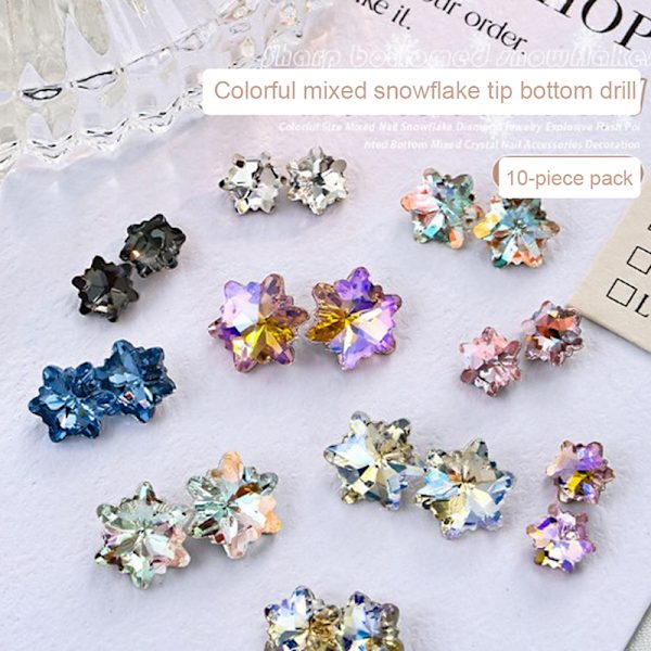 10 st Snow Shape Hyperflash spetsformad diamantspiktillbehör medium