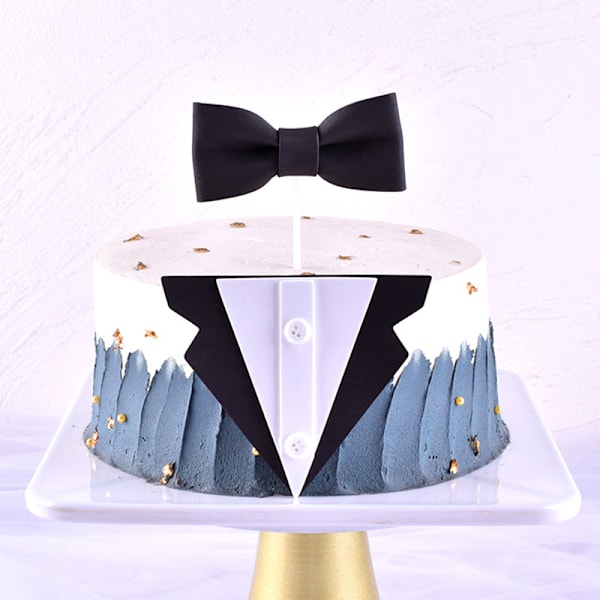 Bowtie krage Dekorationsverktyg Män Kostym Cake Topper Cupcake Fath