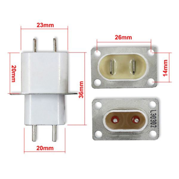 Hem Elektronisk Mikrovågsugn Magnetron Filament 4 Pin Socket