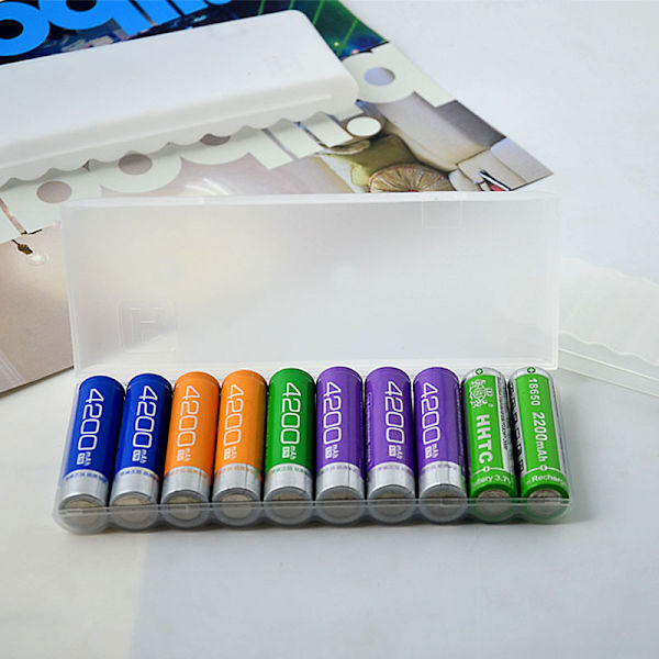 10 Fack Transparent Vit Plast Batteri Förvaringslåda Hård Forts