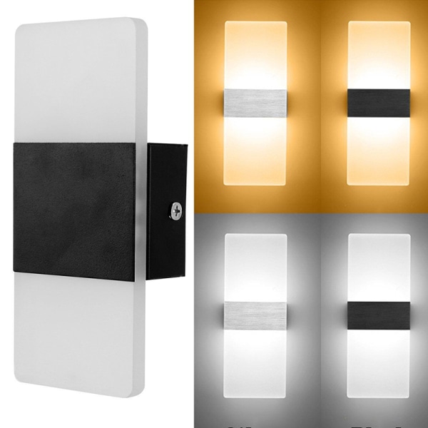 Led Vägglampa Up Down Cube Indoor Outdoor Sconce Lighting Lampa White cool white