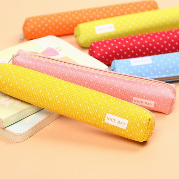 Kawaii Small Fresh Canvas Blixtlås Pennfodral Brevpapper Lång P A4