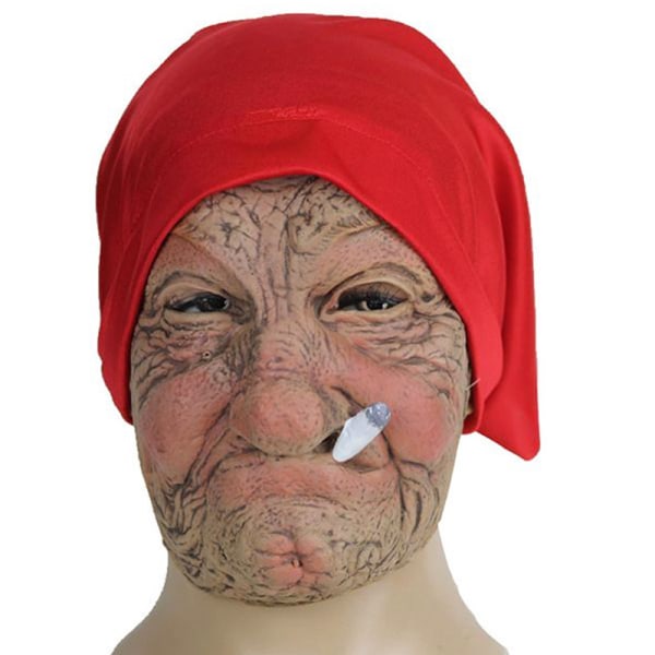 Morfar Mask Halloween Funny Mask Huva Old Man Hood Chroma