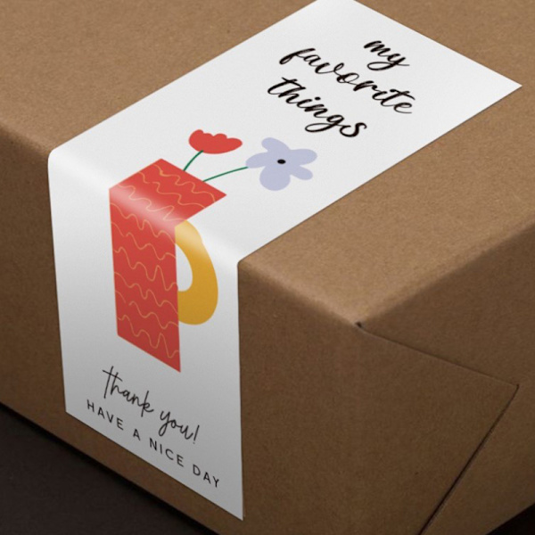 100 st/rulle Detta paket är glad att se dig också Stickers Small A2