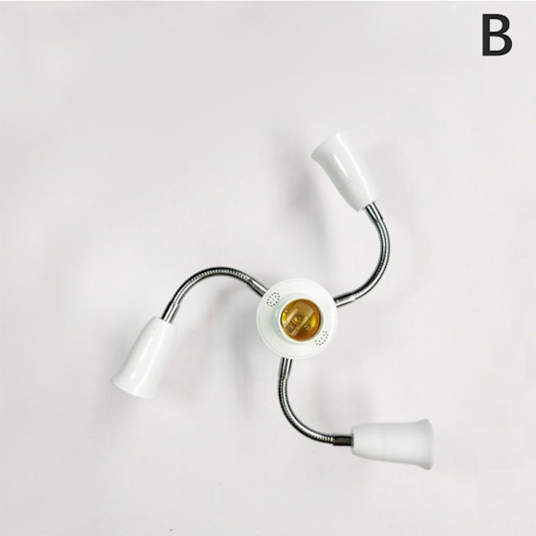 Justerbar White E27 Base Light Socket Splitter LED-lampor Holde A