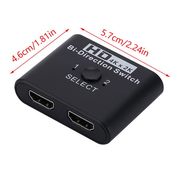 4K 60Hz HDMI Switch 2 Portar 2 In 1 Out Video Splitter för bärbar dator