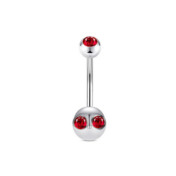 Fashion Punk Style Rostfritt stål Belly Button Rings Zircon Cr 6