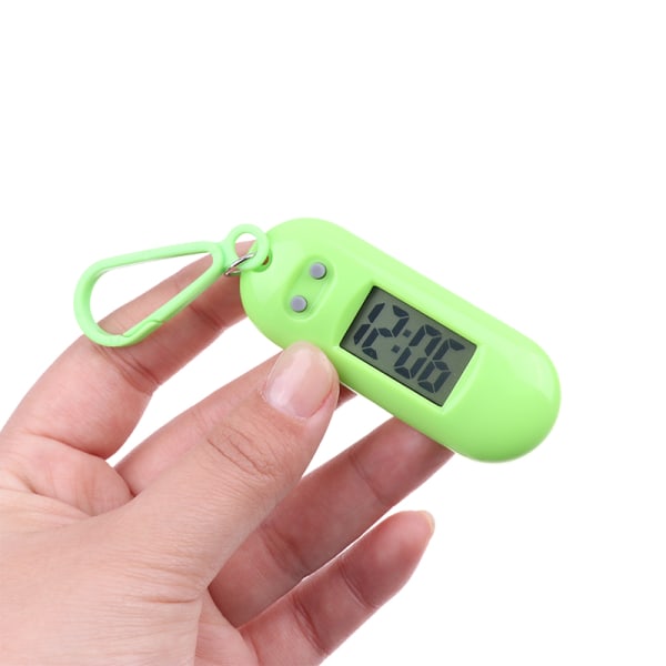 Mini Electronic Student Oval Digital Watch Time Display Klocka H Green