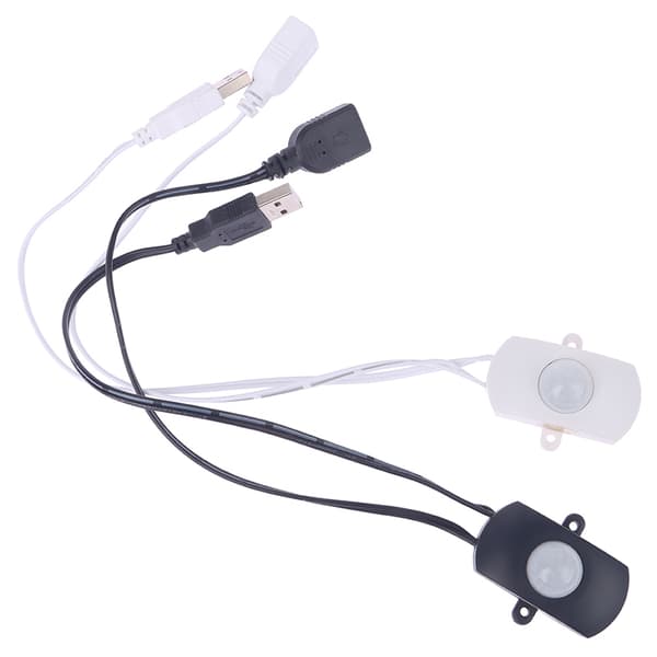 USB PIR Rörelsesensor Switch Body Infraröd ligent avkänning Black